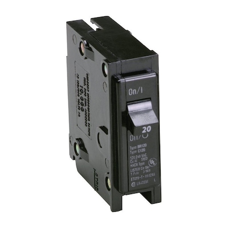 Circuit Breaker, 20 A, 120/240V, 1 Pole, Plug-On Mounting Style